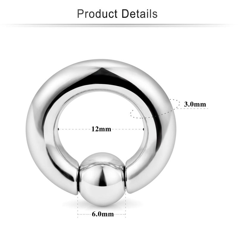 Cisyozi 8G Septum Rings Jewelry Large Ear Earrings Gauges Septum Stretcher kit 8gauge Surgical Stainless Steel Big Wide Septum Nose Earrings Gauges Tunnel Plug Hoop Stretch Piercing Jewelry Women Men - Image 2