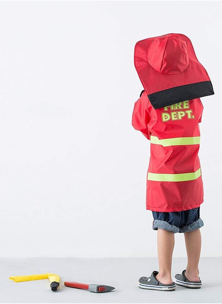 General - Kids Firefighter Costume, Toddler Fireman Dress up, Fire Pretend Chief Outfit, Role Play Career Suit W/Walkie Talkie Hose, Party Birthday Gift for 3 4 5 6 7 Year Old Boy Girl - Image 1