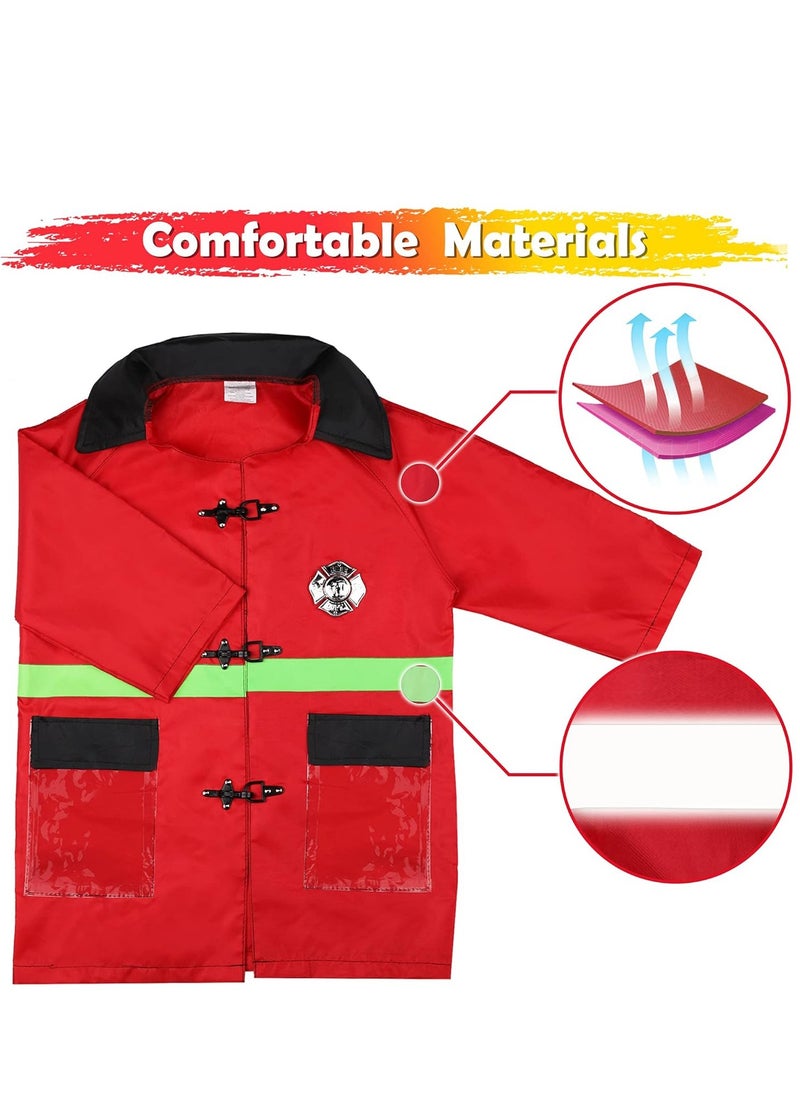 General - Kids Firefighter Costume, Toddler Fireman Dress up, Fire Pretend Chief Outfit, Role Play Career Suit W/Walkie Talkie Hose, Party Birthday Gift for 3 4 5 6 7 Year Old Boy Girl - Image 1