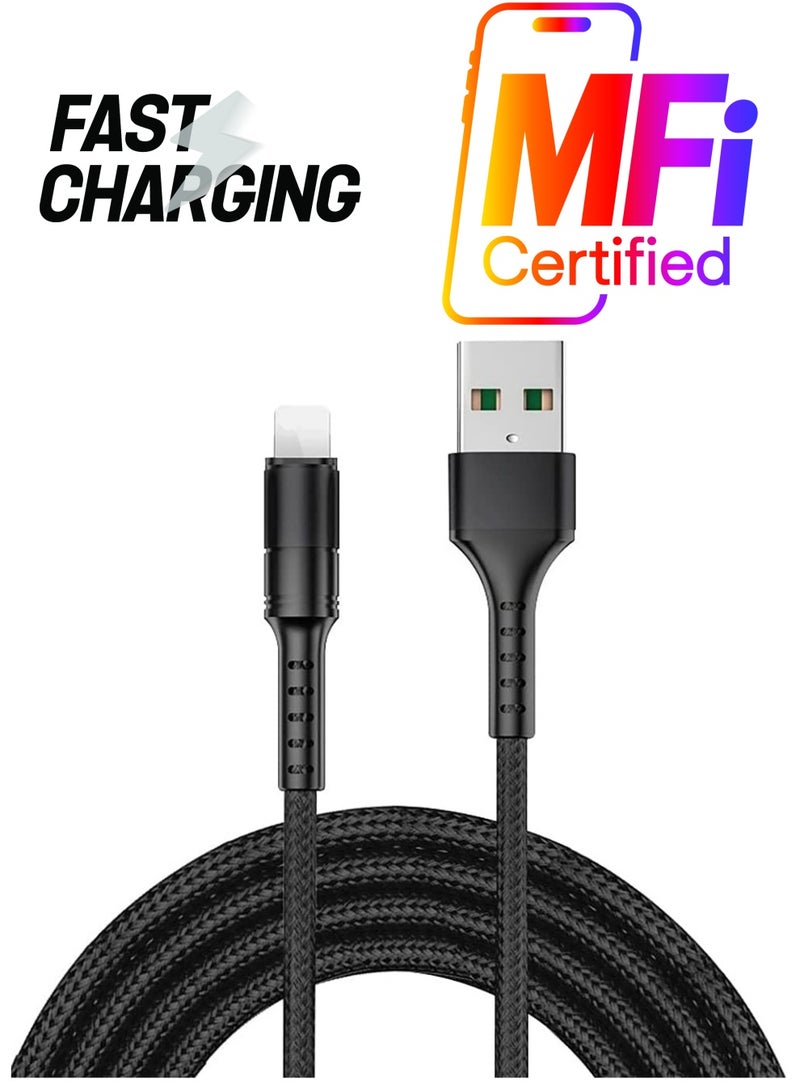 Nylon fast charging cable, 3A lighting charger cable, CE, FCC, ROSH Certified, compatible with All Iphones Model
