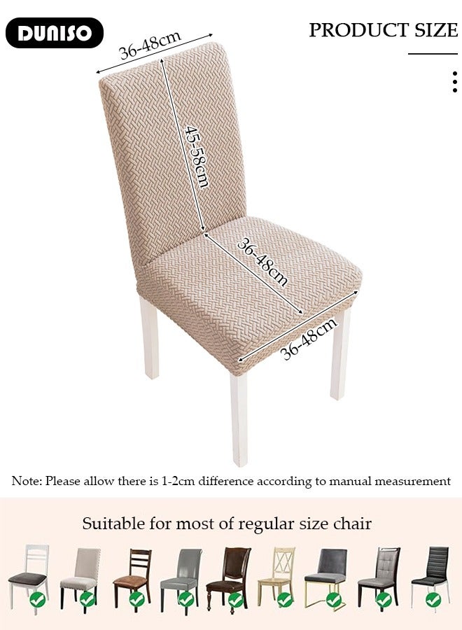DUNISO 4 Packs Chair Covers, Stretch Jacquard Dining Chair Slipcovers, Removable Washable Chair Protector, Elastic Chair Protector Seat Covers for Hotel Dining Room Ceremony Banquet Wedding Party  - Image 4