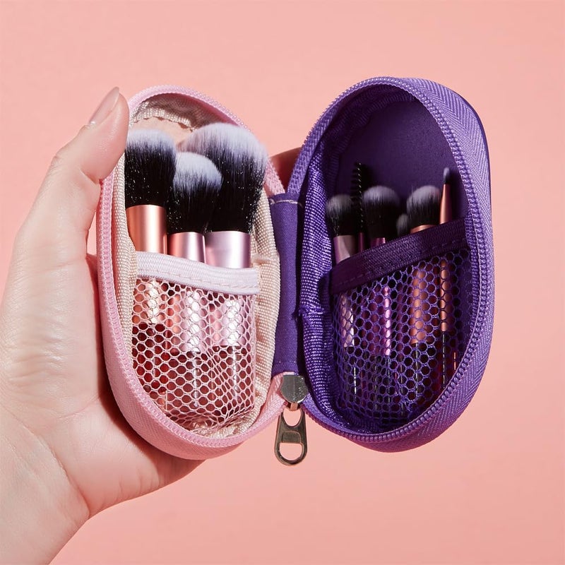 Coshine Portable ON THE GO Makeup Brush Set, COSHINE 10pcs Easy-taken Mini Full Complete Function Cosmetic Brushes Kit with Brush Pouch (colorful) - Image 5