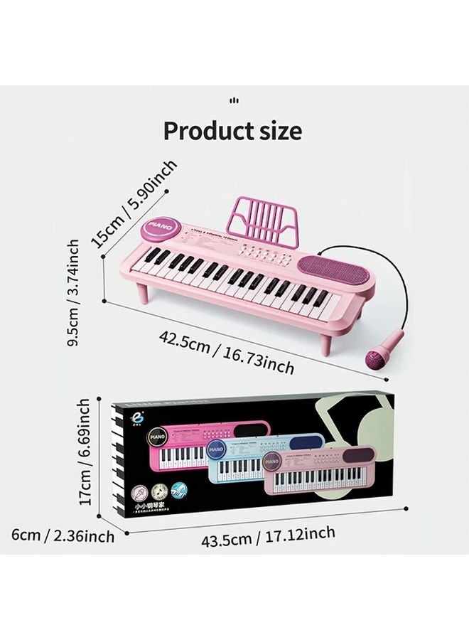 Pink Red 37 Key Multifunctional Electronic Keyboard Toy For Kids Early Learning Piano - Image 3