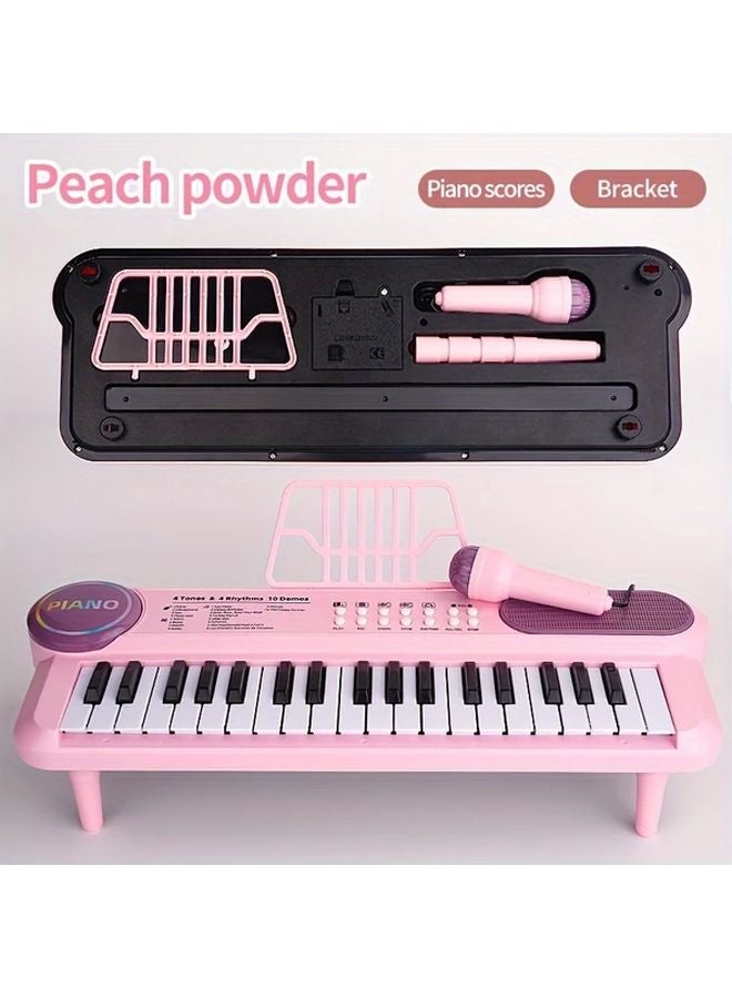 Pink Red 37 Key Multifunctional Electronic Keyboard Toy For Kids Early Learning Piano - Image 1