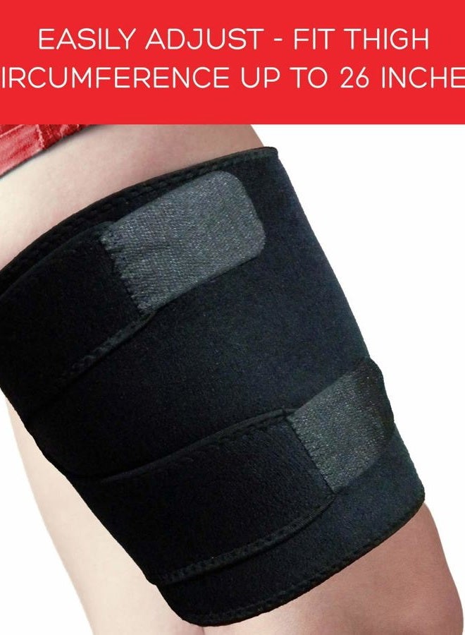 Stone and Clark Adjustable Thigh Brace Support, Quadriceps Support Thigh Wraps for Men Women. Unisex Breathable Neoprene Non-Slip Hamstring Compression Sleeve - Image 3