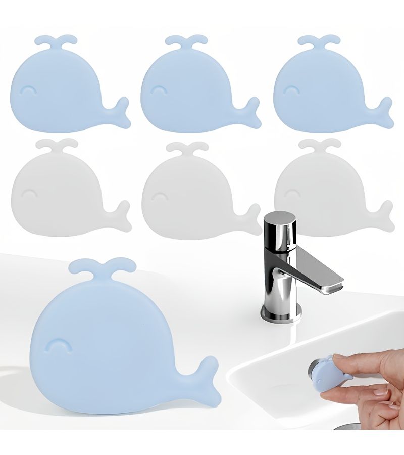 Blue Whale Sink Overflow Ring 1pc Creative Bathtub Drain Plug Cute Washbasin Decorative Cover Home Bathroom - Image 1