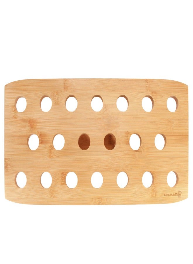 BambooMN 16.3 Inch Natural Bamboo Wide Oblong Food Cone Display Tamaki Stand for Restaurants, Catered Events, Party or Buffets, Holds up to 20 Cones, 1 Piece - Image 3