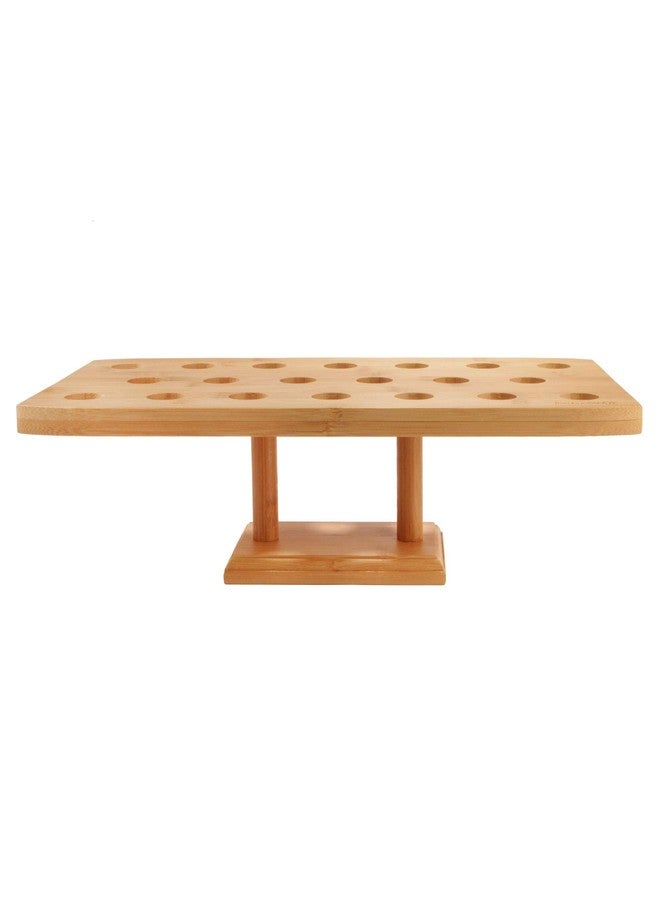 BambooMN 16.3 Inch Natural Bamboo Wide Oblong Food Cone Display Tamaki Stand for Restaurants, Catered Events, Party or Buffets, Holds up to 20 Cones, 1 Piece - Image 2