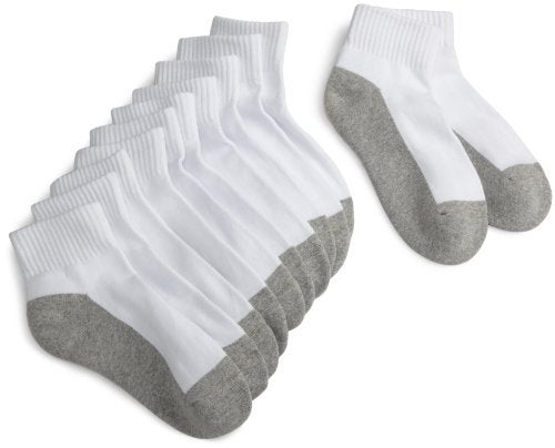 Jefferies Socks Girls 7-16 Sport Quarter Half Cushion 6 Pair Pack Socks, Wht/Grey, 9-11 - Image 1
