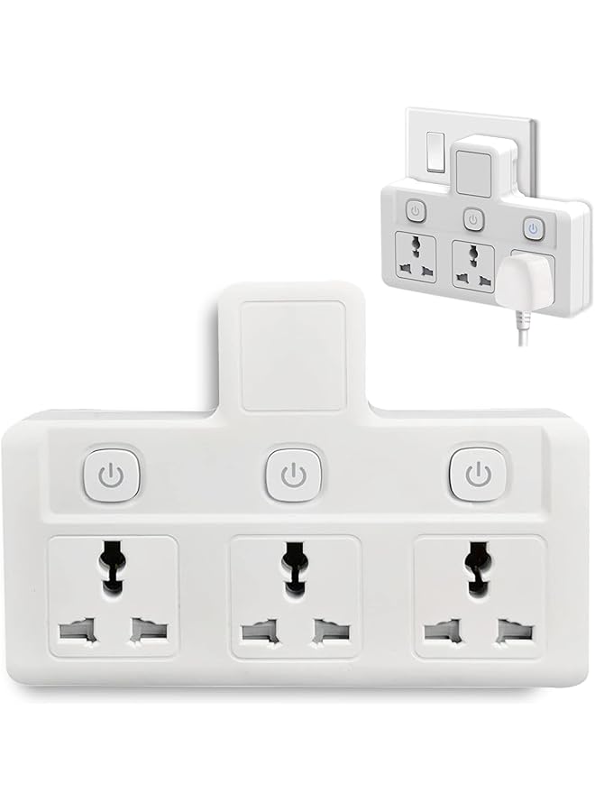 promass Power Adapter Multi Plug Extension, Extender Wall Charger Socket 3 Way Multiple Electrical Outlet Adaptor, Charging Station for Home, Office （3 Way） - Image 1