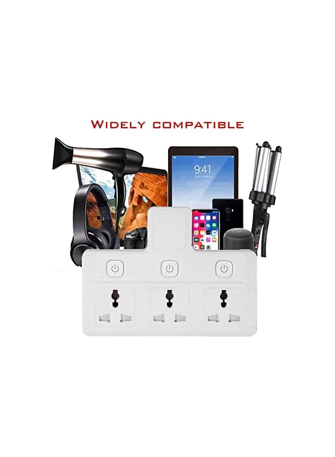 promass Power Adapter Multi Plug Extension, Extender Wall Charger Socket 3 Way Multiple Electrical Outlet Adaptor, Charging Station for Home, Office （3 Way） - Image 4