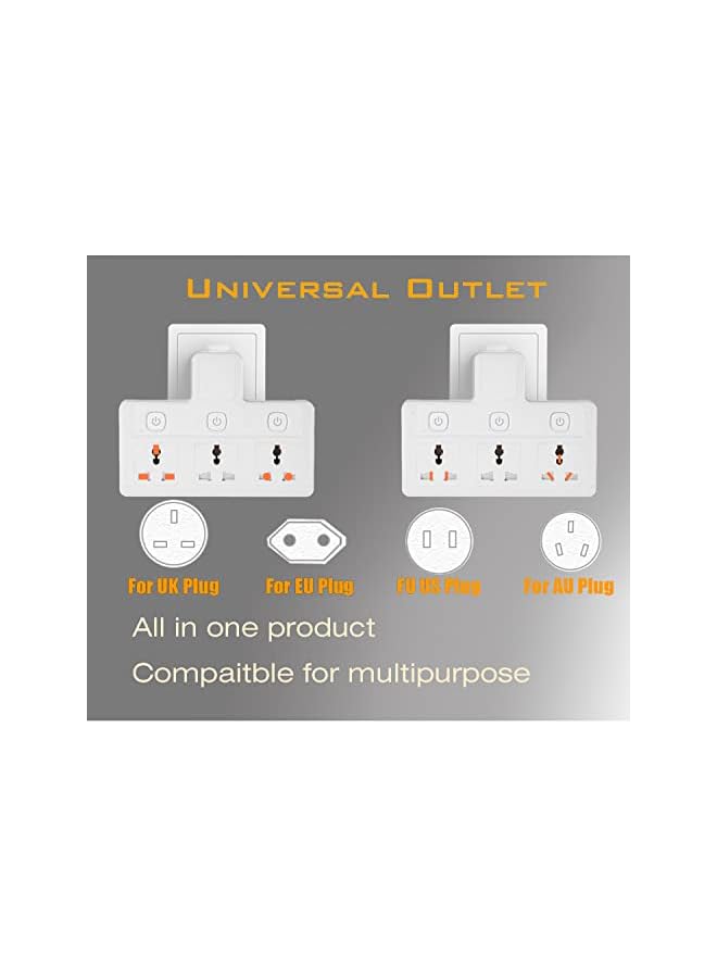 promass Power Adapter Multi Plug Extension, Extender Wall Charger Socket 3 Way Multiple Electrical Outlet Adaptor, Charging Station for Home, Office （3 Way） - Image 5