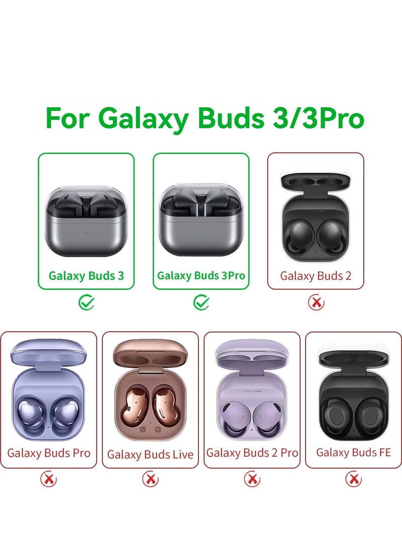 Silicone Case Compatible with Samsung Galaxy Buds 3/3 Pro Protective Cover with Carabiner (Transparent) - Image 2