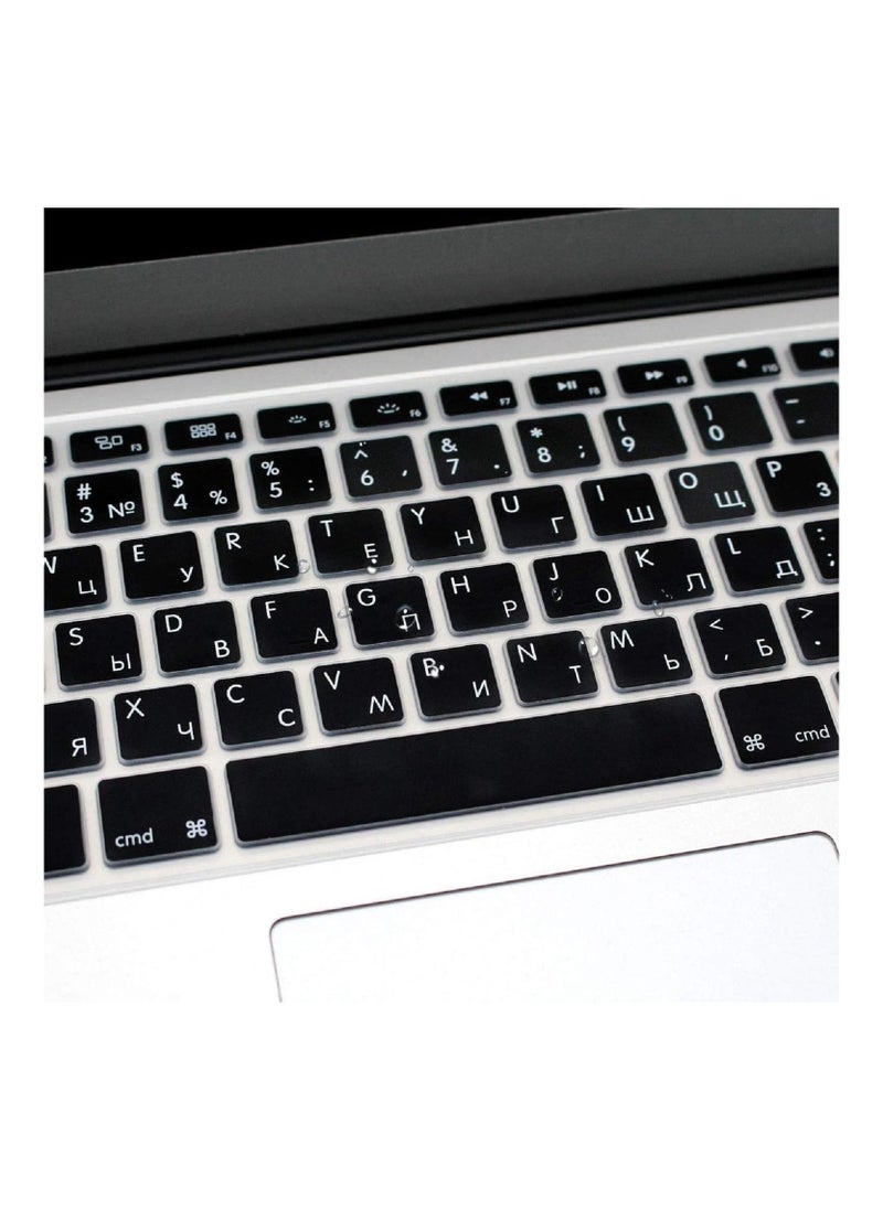 AMM Russian Language Silicone Keyboard Cover Skin for MacBook Air 13 Inch A1466 A1369(Release 2010-2017)& MacBook Pro 13" 15" 17" (2015 Or Older Version, with/Without Retina Display) EU Version Black  - Image 5