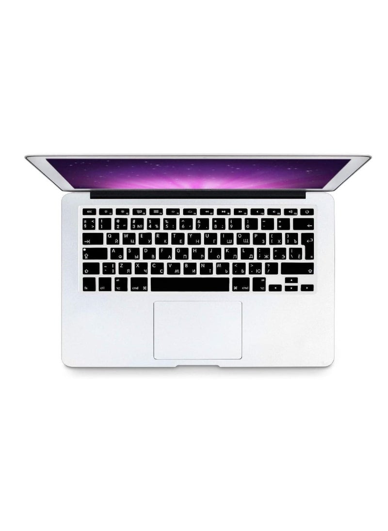 AMM Russian Language Silicone Keyboard Cover Skin for MacBook Air 13 Inch A1466 A1369(Release 2010-2017)& MacBook Pro 13" 15" 17" (2015 Or Older Version, with/Without Retina Display) EU Version Black  - Image 3