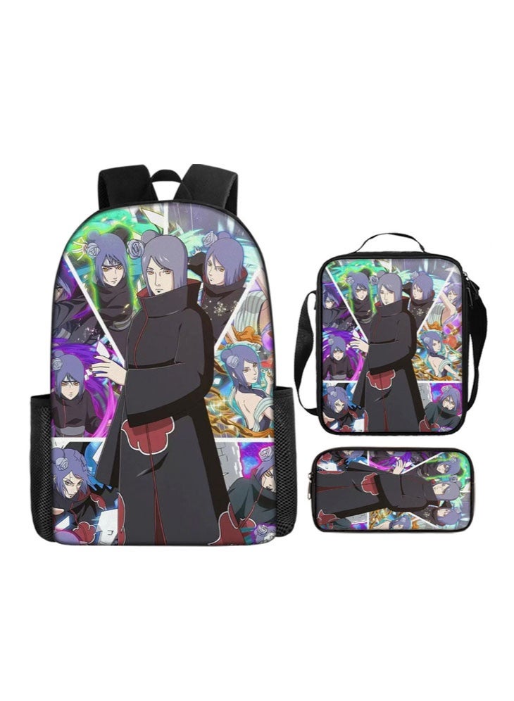 ناروتو حقيبة ظهر ناروتو الجديدة ، مقلمة ، حقيبة كتف ، بدلة من ثلاث قطع ، حقيبة سفر رياضية ترفيهية للرجال والنساء ، حقيبة ظهر مدرسية للطلاب - Image 1