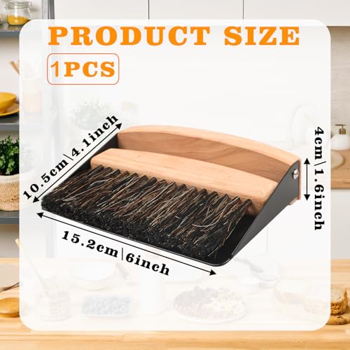 Nokiils Small Dust Pan and Brush Set, Mini Hand Broom and Dustpan Set, Wooden Crumb Sweeper for Home Desktop, Sofa, Pet Care Household (Black) - Image 2