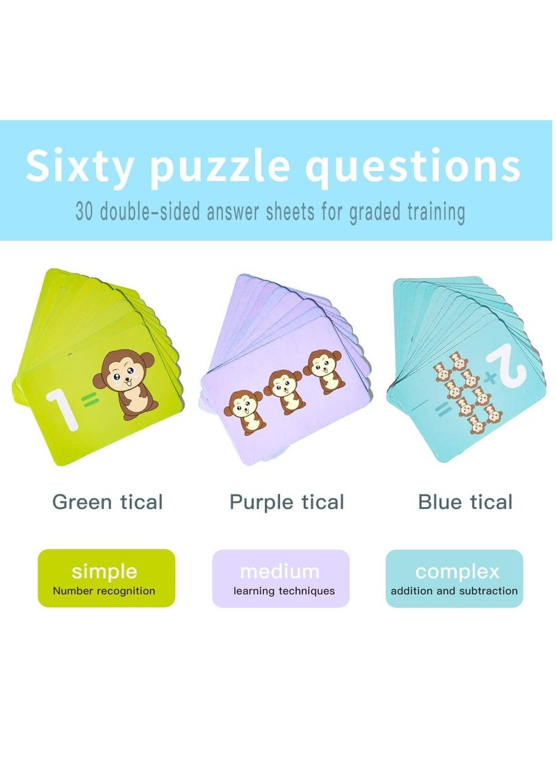 Generic - Monkey Balance Maths Cards, Number Blocks, Early Development Activity, Educational Toys, Counting Game, Maths Games for Boys and Girls from 3 Years - Image 1