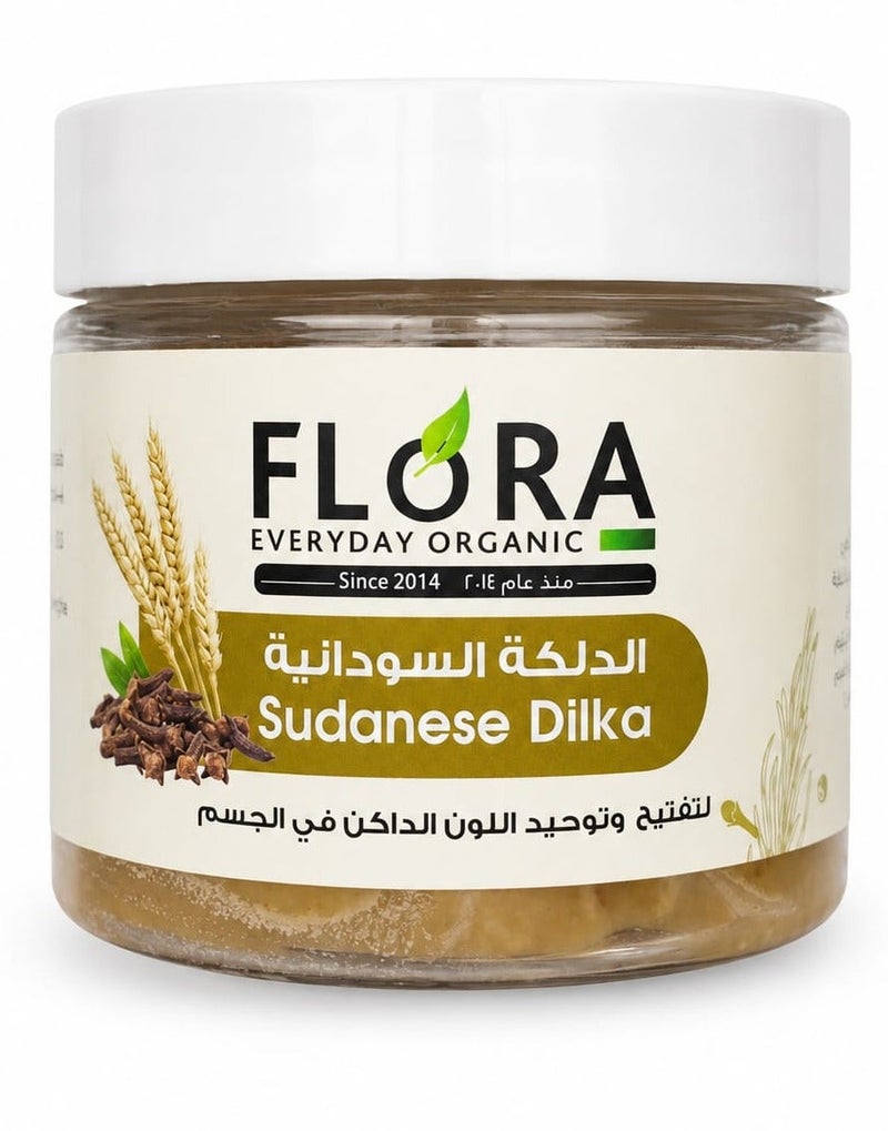 FLORA ORGANIC Sudanese Dilka Face & Body Scrub, 400ml - Image 1