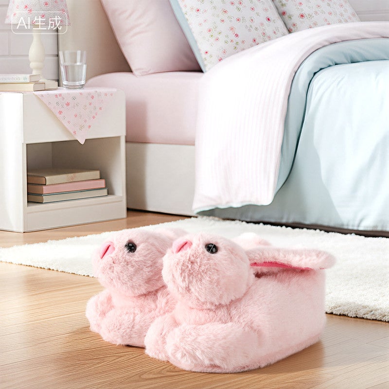 Lucky Kids Funny Cartoon Plush Slippers for Adults – Warm Fleece Memory Foam Indoor Shoes, Soft Cozy House Slippers with Non-Slip Sole for  Women - Image 5