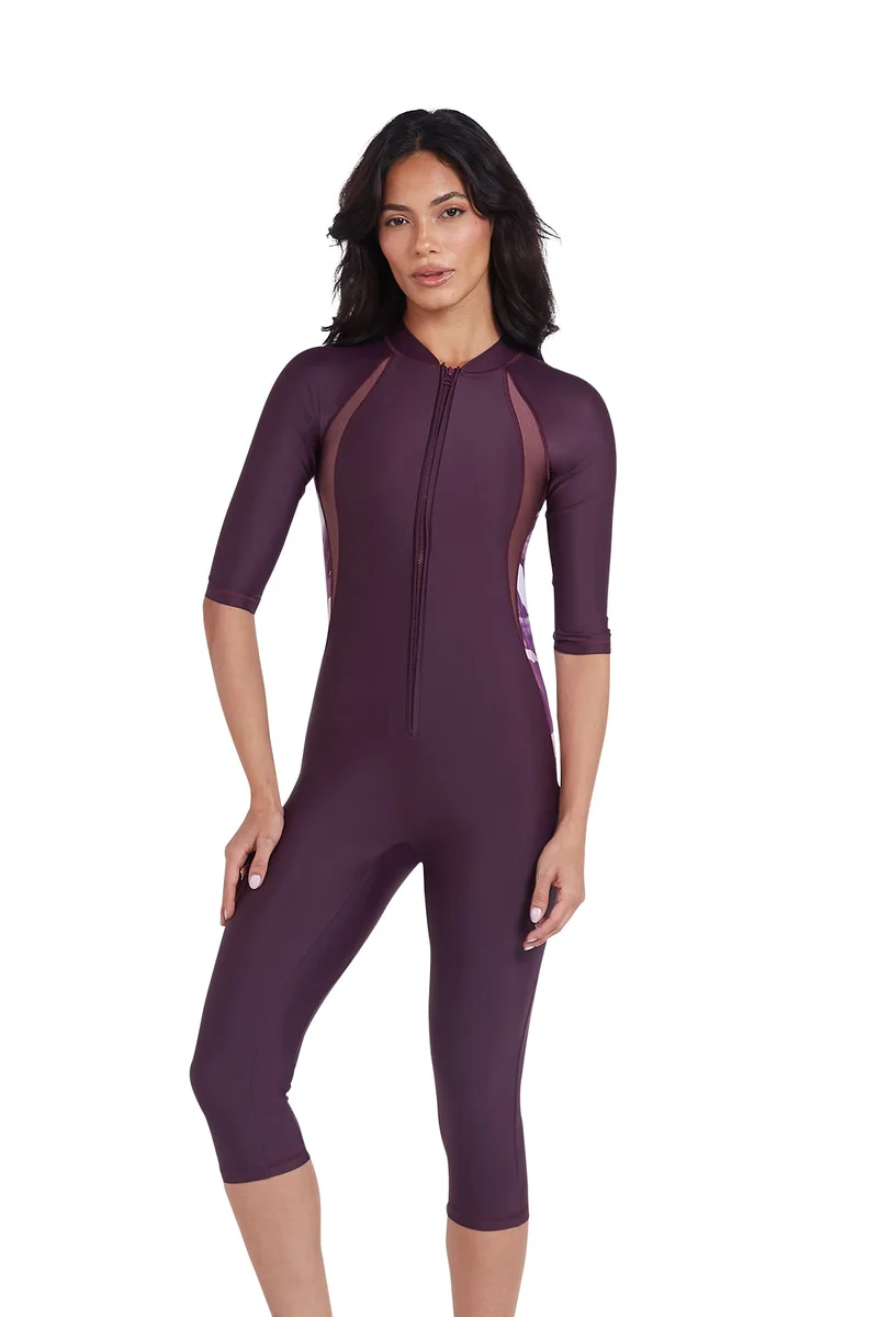 COEGA SUNWEAR COEGA Ladies  Slim-Kini 3/4 Length - Dusky Purple Textures