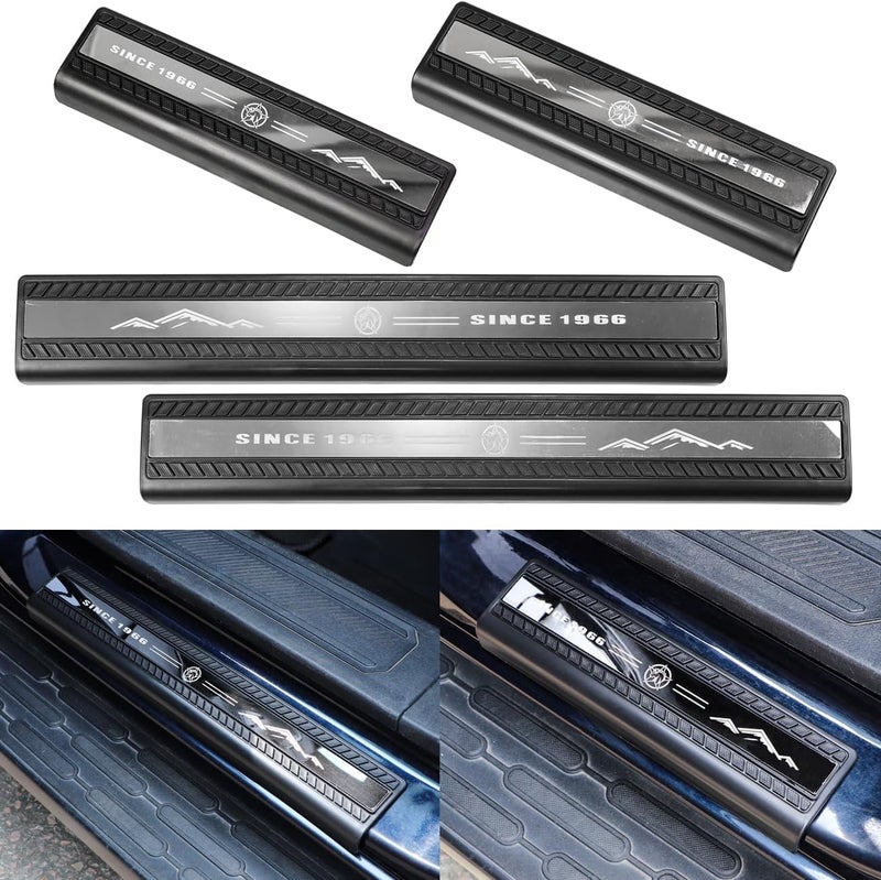 MSIZOY Door Sill Entry Guards Compatible with for Ford Bronco 4 Door 2021 2022 2023 Door Sill Edge Scuff Plate Threshold Protector Trim Stickers - Image 1