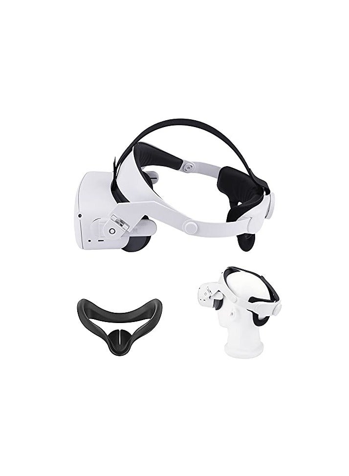 erorex Strap and Silicone Face Cover - Adjustable Replacement for Quest 2 Elite Strap - Relieved Face ​Pressure Comfortable Touch - Image 1
