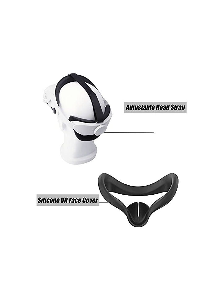 erorex Strap and Silicone Face Cover - Adjustable Replacement for Quest 2 Elite Strap - Relieved Face ​Pressure Comfortable Touch - Image 3