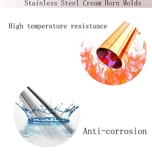 Tinfol 20 Pack Cream Horn Molds, 3.3 Inch Baking Cones Cream Horn Forms, Stainless Steel Cannoli Tubes Ice Cream Mold, Standing Cone Shap - Image 2