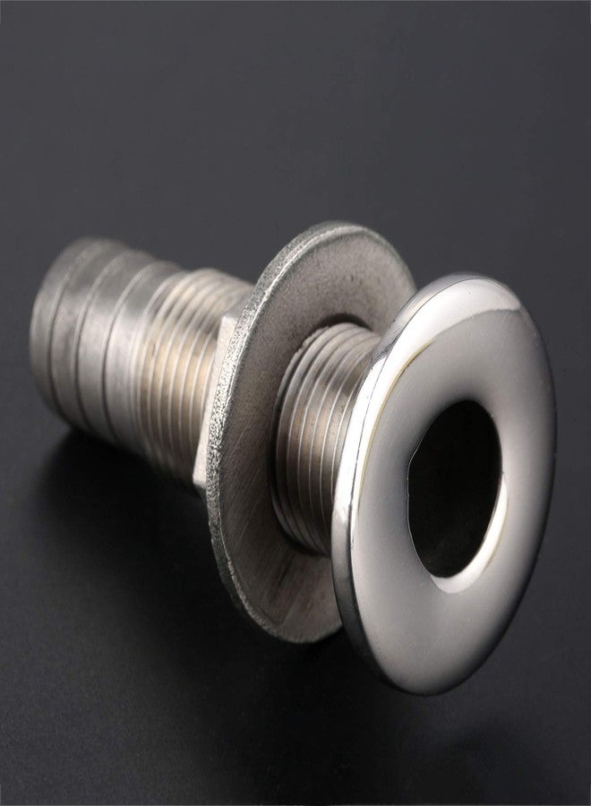 Mtsooning Boat Thru-Hull Connector, 3/4 inch Steel Straight Thru Drain Fittings with Barb, Marine Transom Drain Tube Pipe Nut Accessories - Image 5