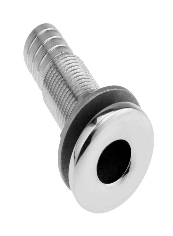 Mtsooning Boat Thru-Hull Connector, 3/4 inch Steel Straight Thru Drain Fittings with Barb, Marine Transom Drain Tube Pipe Nut Accessories - Image 2