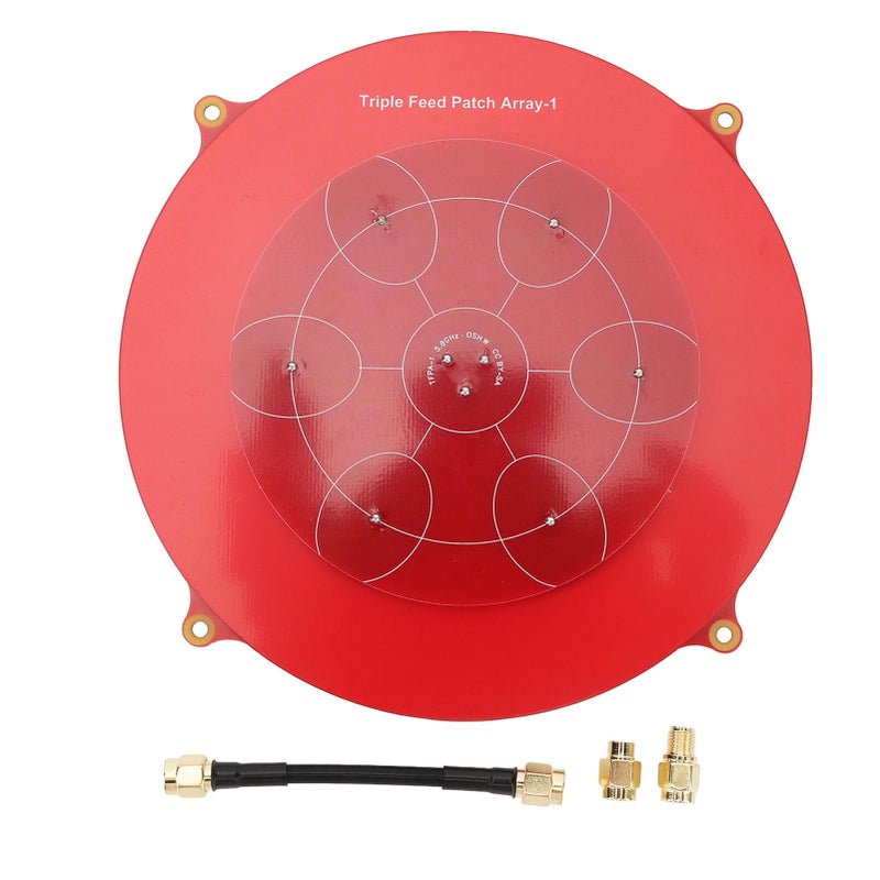 Triple Feed Patch Antenna 5.8GHz Red PCB Fixed Wing Flat Panel Array Aerial - Image 2