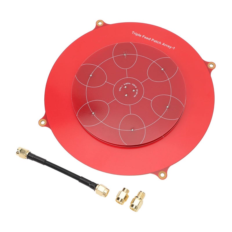 Triple Feed Patch Antenna 5.8GHz Red PCB Fixed Wing Flat Panel Array Aerial - Image 3