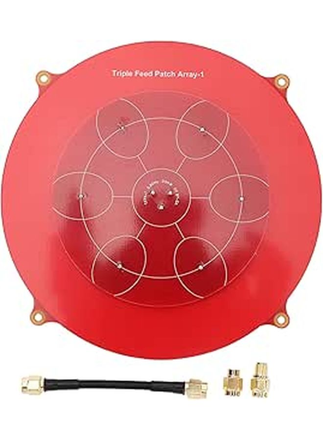 Triple Feed Patch Antenna 5.8GHz Red PCB Fixed Wing Flat Panel Array Aerial - Image 1