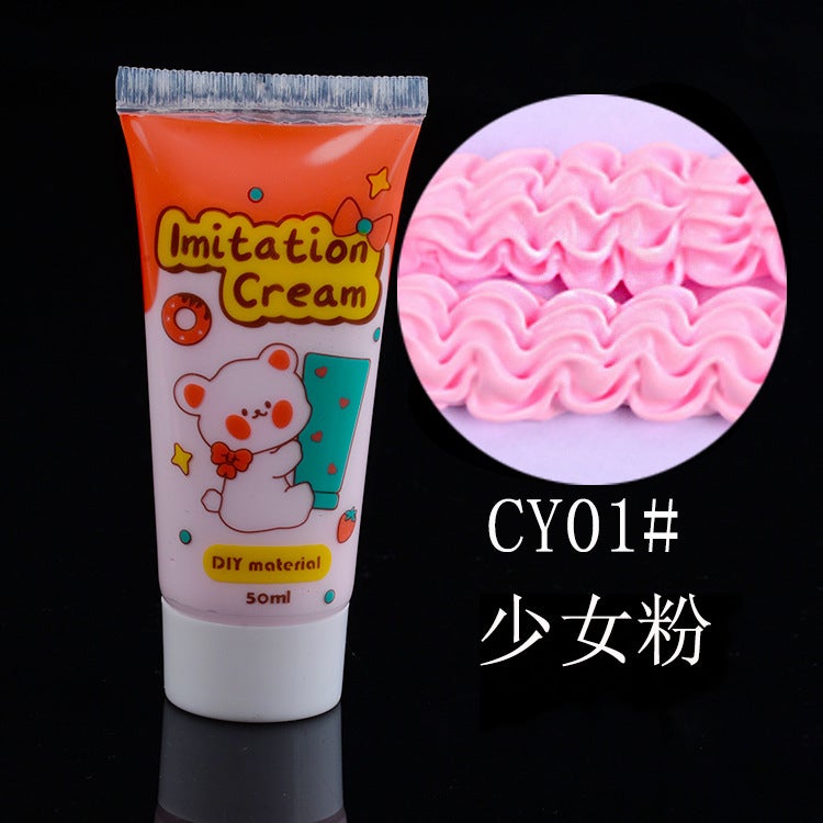 Generic Emulation cream glue phone case hairpin glue 50ml handmade diy material package stationery box jelly glue Accessories Wholesale 