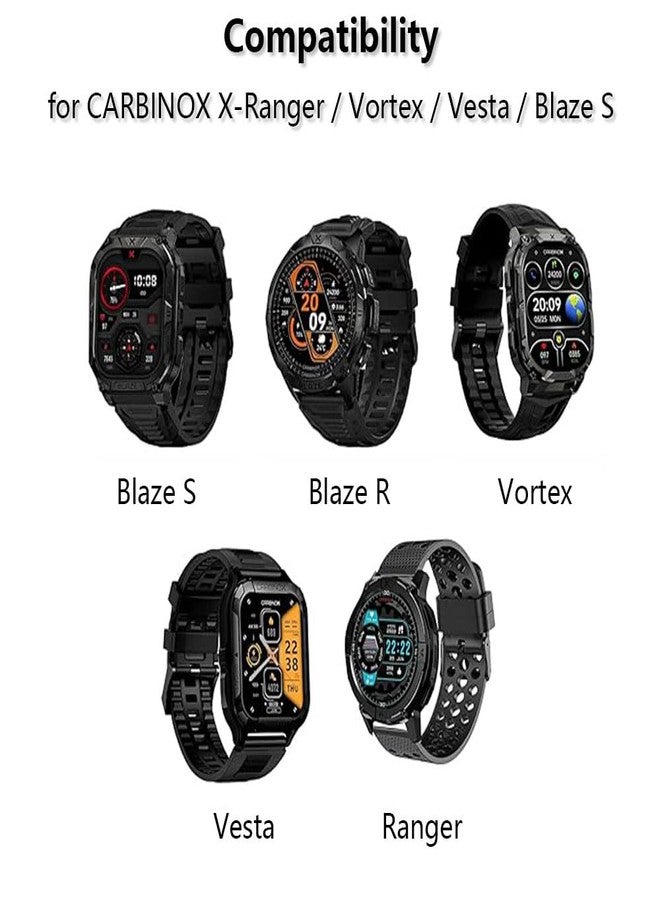 سوار نايلون متين من Msvueioe مقاس 22 مم متوافق مع ساعات CARBINOX X-Ranger/Vortex/Vesta/Blaze S الذكية، سوار معصم ناعم قابل للتعديل لساعات CARBINOX الذكية، إكسسوار للرجال والنساء - Image 2
