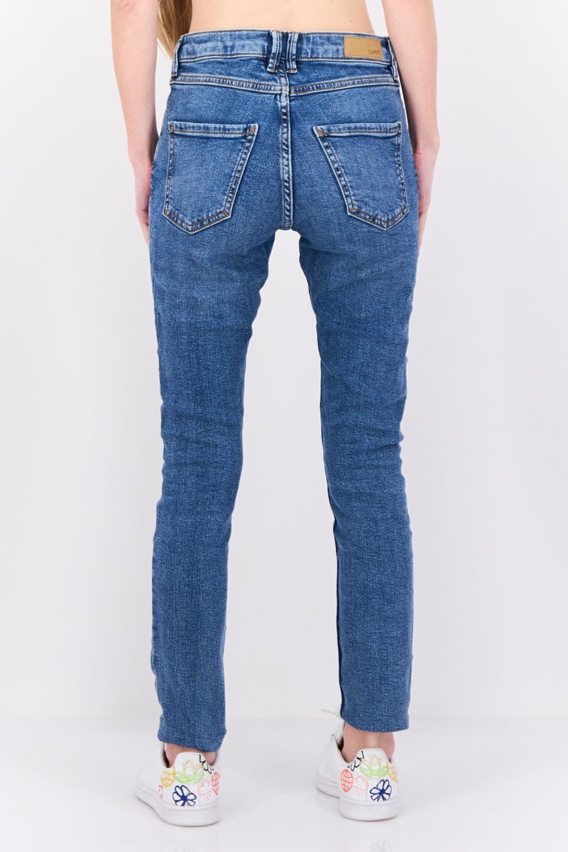 ESPRIT Women Skinny Fit Washed High Rise Stretchable Denim, Blue - Image 2