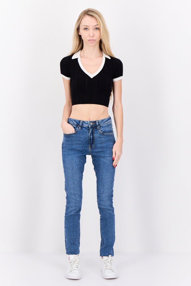 ESPRIT Women Skinny Fit Washed High Rise Stretchable Denim, Blue - Image 4