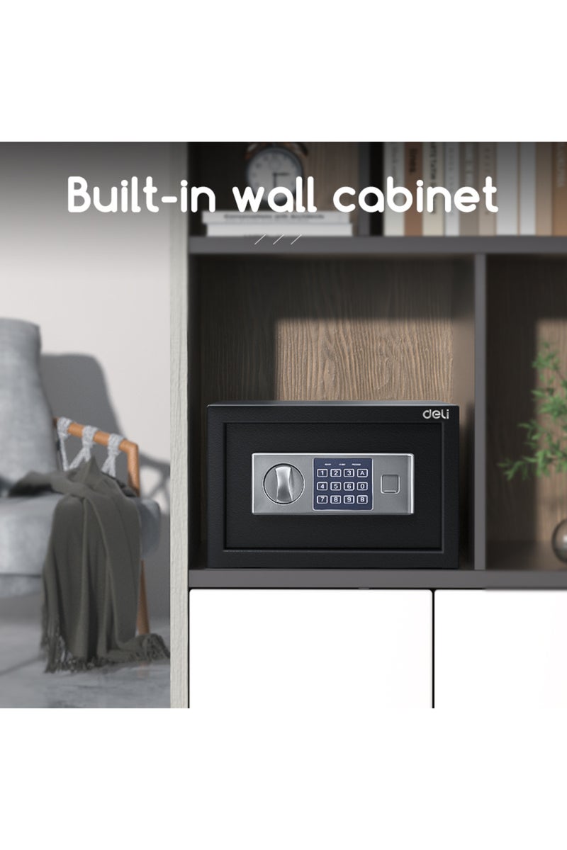 Deli Electronic Digital Safe Box, (25x35x25cm), Steel Security Safe with Digital Lock, 4.1kg ET520 Black - Image 2