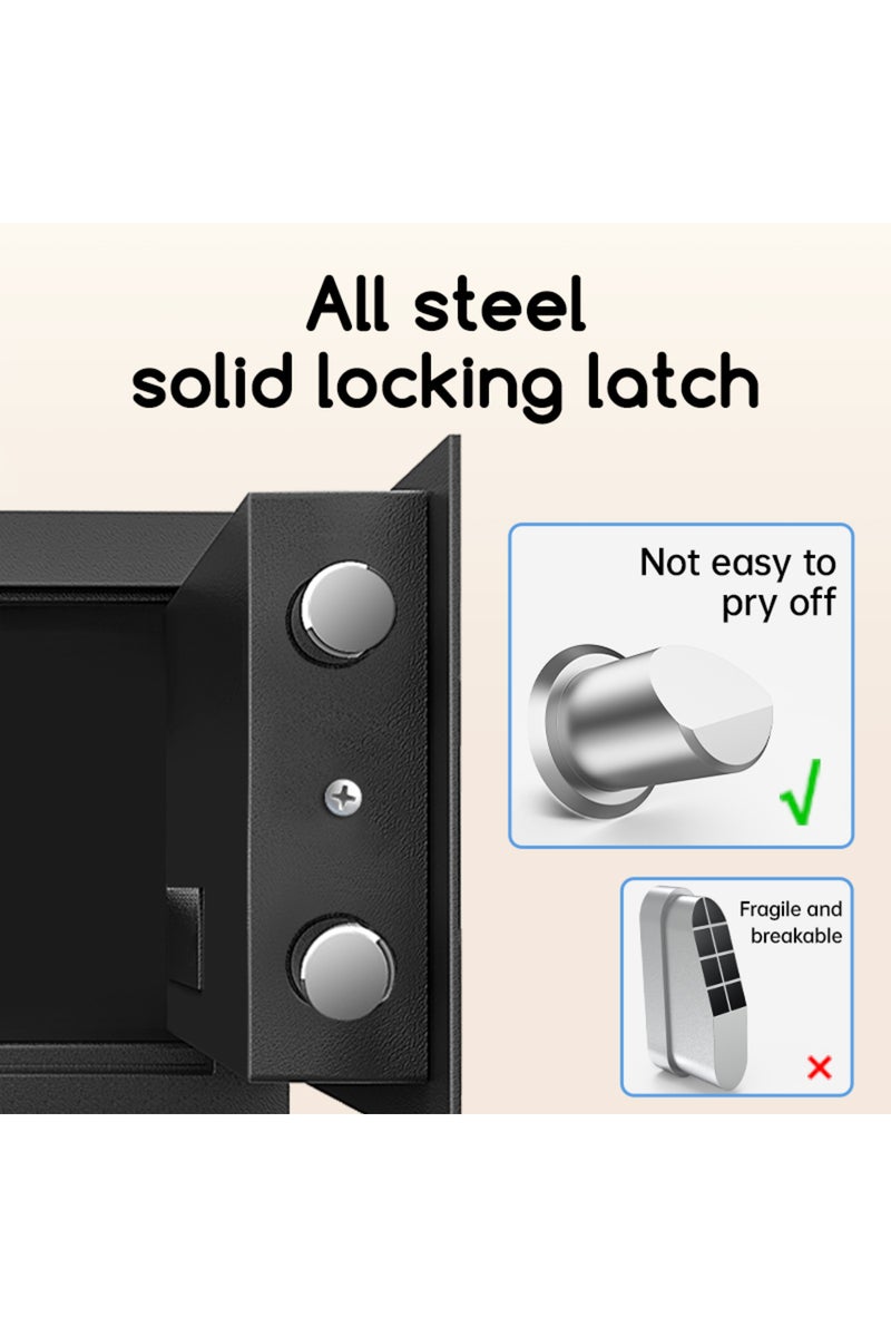 Deli Electronic Digital Safe Box, (25x35x25cm), Steel Security Safe with Digital Lock, 4.1kg ET520 Black - Image 5