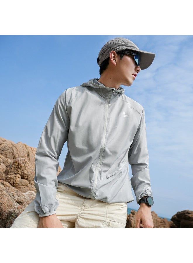 camel Cool White Sun Protection Jacket 2025 Summer Uv-resistant Lightweight Sports Coat Breathable Men's Sunshade Outerwear - Image 4