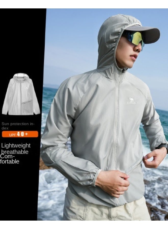 camel Cool White Sun Protection Jacket 2025 Summer Uv-resistant Lightweight Sports Coat Breathable Men's Sunshade Outerwear - Image 1