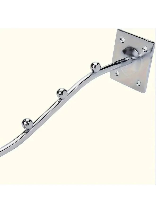 5 Pcs Metal Utility Hooks Wall Mount Wave Design Waterfall Hanger Rack with 5 Beads - Image 4