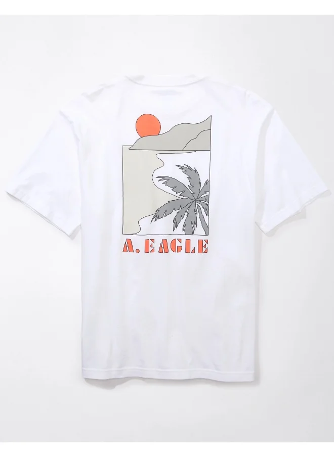 امريكان ايجل Embroidered Graphic Crew Neck T-Shirt