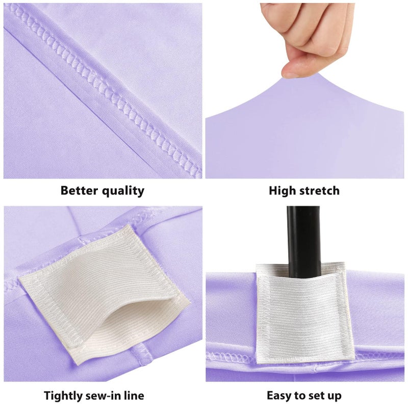 BDDC Table Covers for 6 Foot Tables, Light Purple Washable and Wrinkle Resistant Stretch Tablecloths Rectangle 6ft for Events, Wedding, Banquets, Parties - Image 3