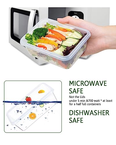 FOOYOO 32 Piece Food Storage Container with Lids (16 Containers + 16 Lids) - Plastic Food Containers with Lid, Airtight Leak Proof Snap Lock, BPA Free Storage Containers - Image 5