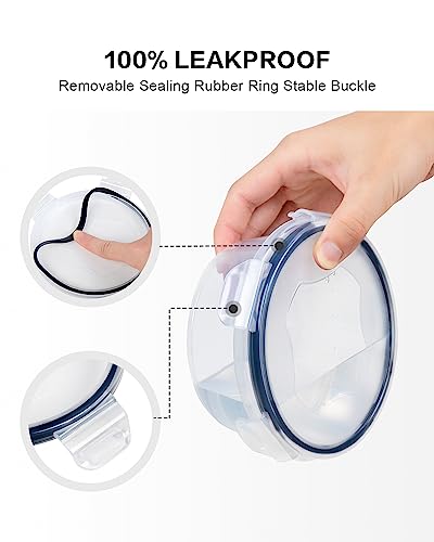 FOOYOO 32 Piece Food Storage Container with Lids (16 Containers + 16 Lids) - Plastic Food Containers with Lid, Airtight Leak Proof Snap Lock, BPA Free Storage Containers - Image 4