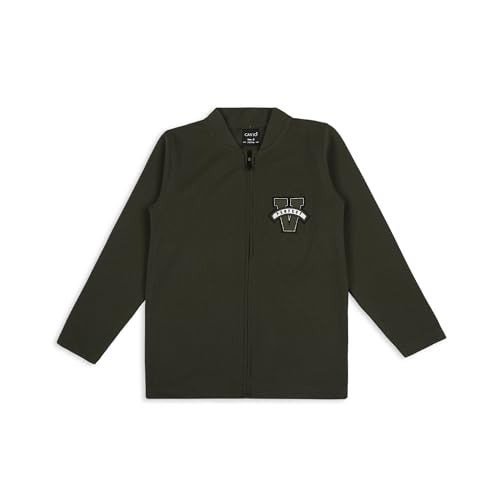 CAVIO Boys Cotton Blend Full Sleeves Zipper Jacket and T-Shirt DarkGreen - Image 5