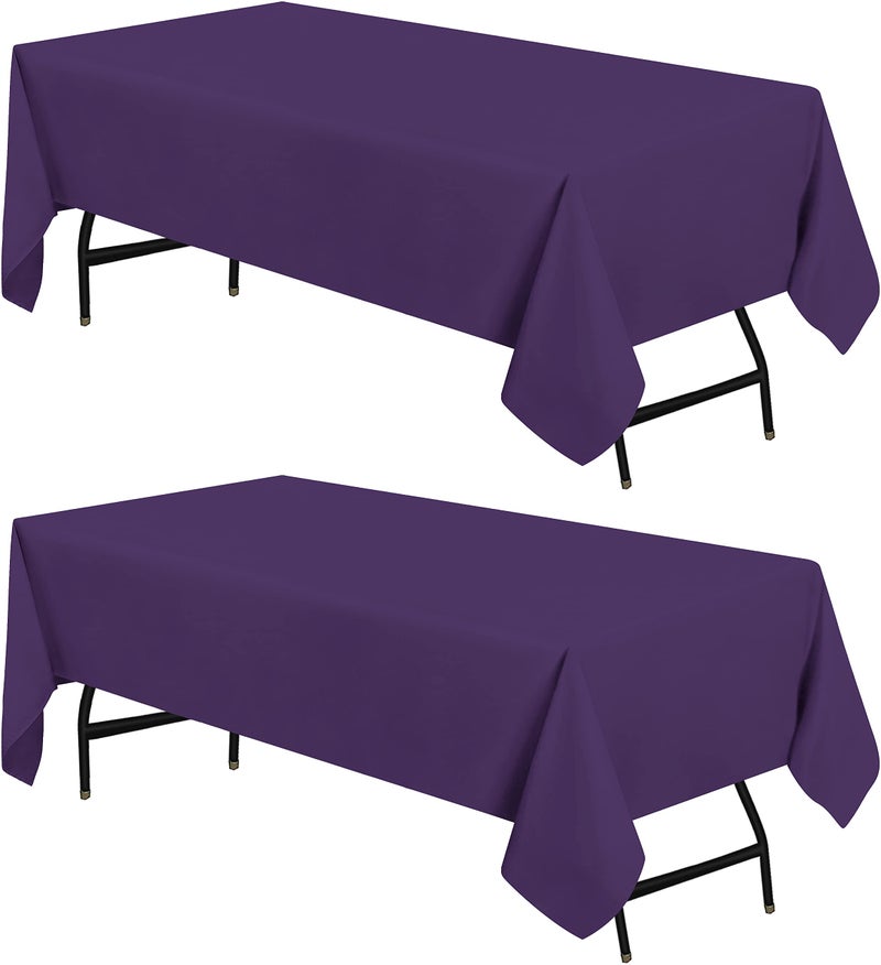 Utopia Kitchen Rectangle Table cloth 2 Pack 60x102 Inches  Purple] Tablecloth Machine Washable Fabric Polyester Table cover for Dining  Buffet Parties  Picnic  Events  Weddings and Restaurants