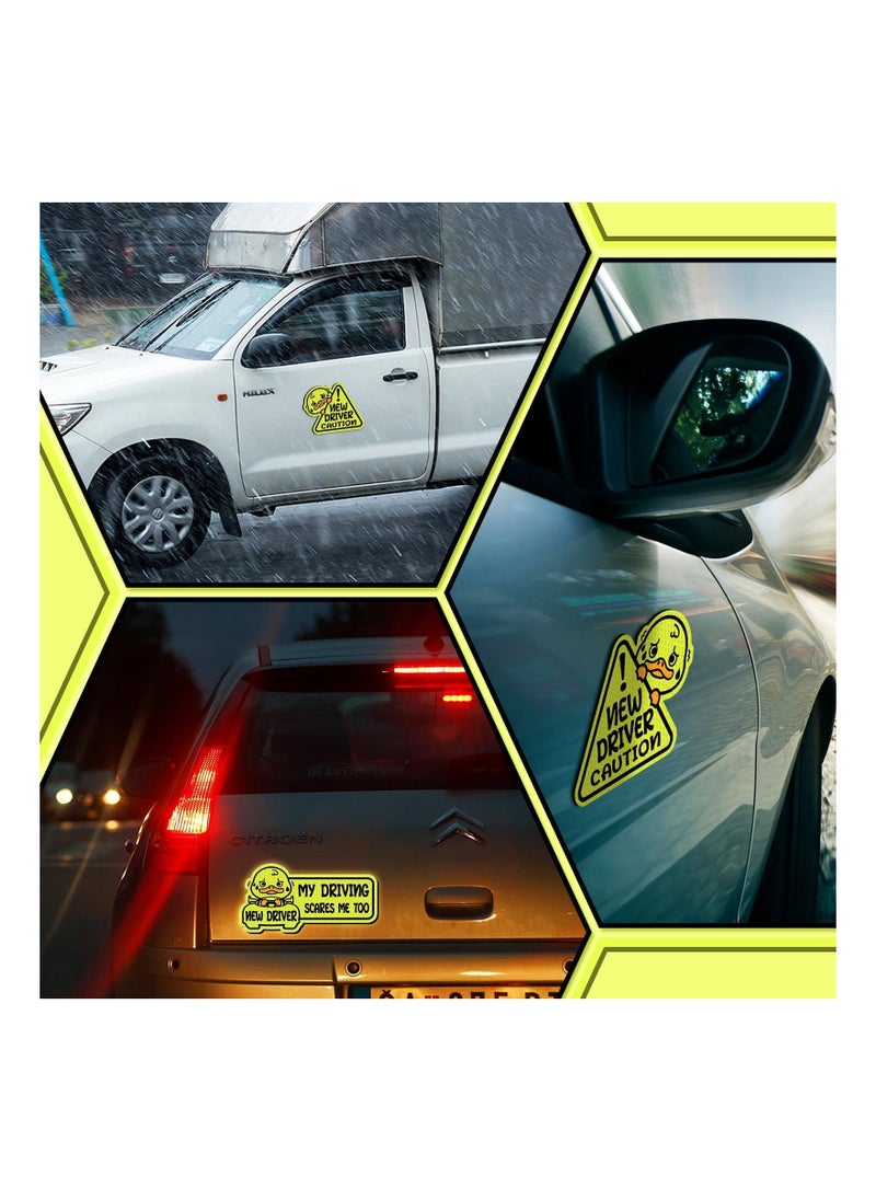 SYOSI - Reflective Student Driver Magnet, for Car New Driver Sticker, Please Be Patient Sign Keep Distance Sticker Decal, Automotive Magnets Safety Sign Car Bumper Magnet Vehicle Sign, Waterproof (3 Pack ) - Image 1